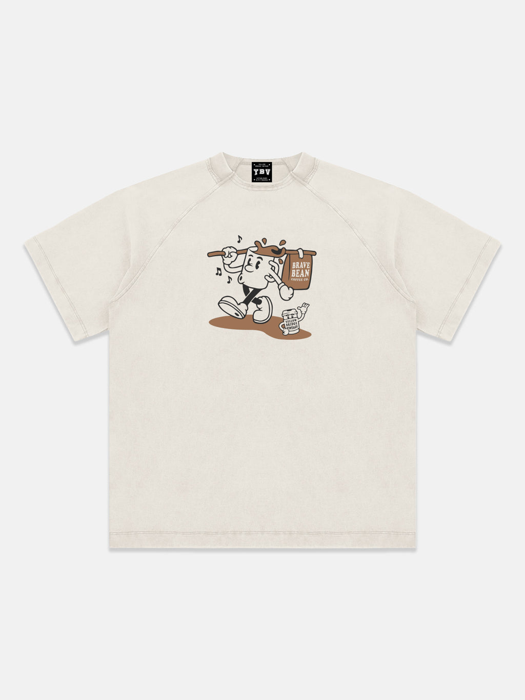 Vintage Washed Raglan Cotton T-Shirt
