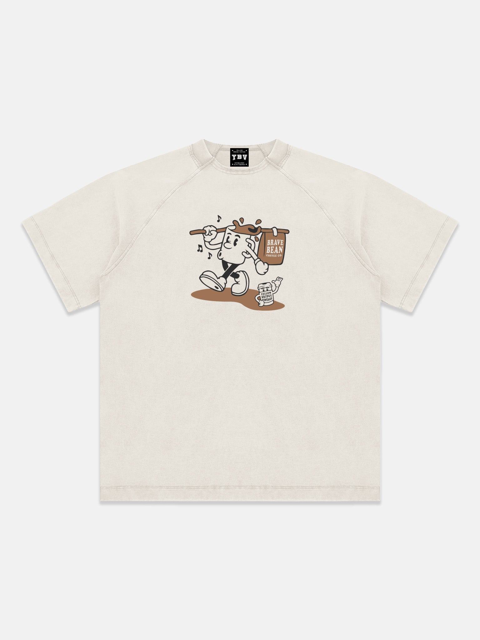 Vintage Washed Raglan Cotton T-Shirt