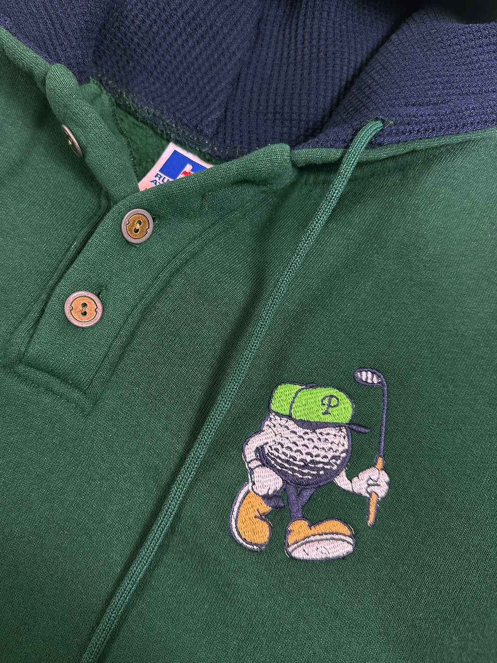 Embroidered Hooded Henley - L/XL