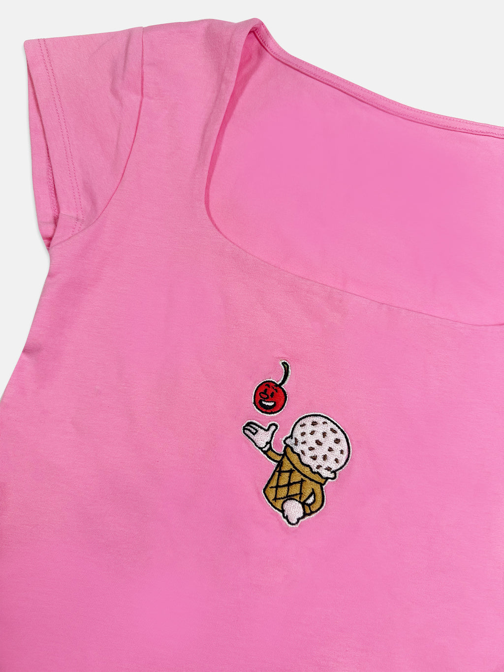 Embroidered Scoop Neck Top - XS