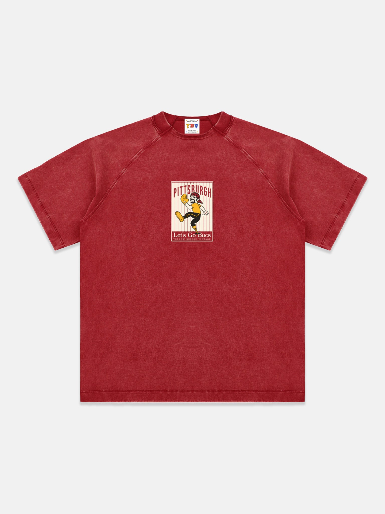 Vintage Washed Raglan Cotton T-Shirt
