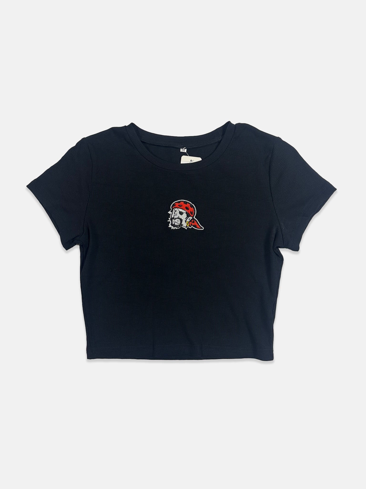 Embroidered Ribbed Baby Tee - Medium