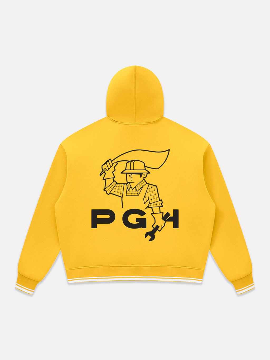 Oversized Color Block Fleece Hoodie