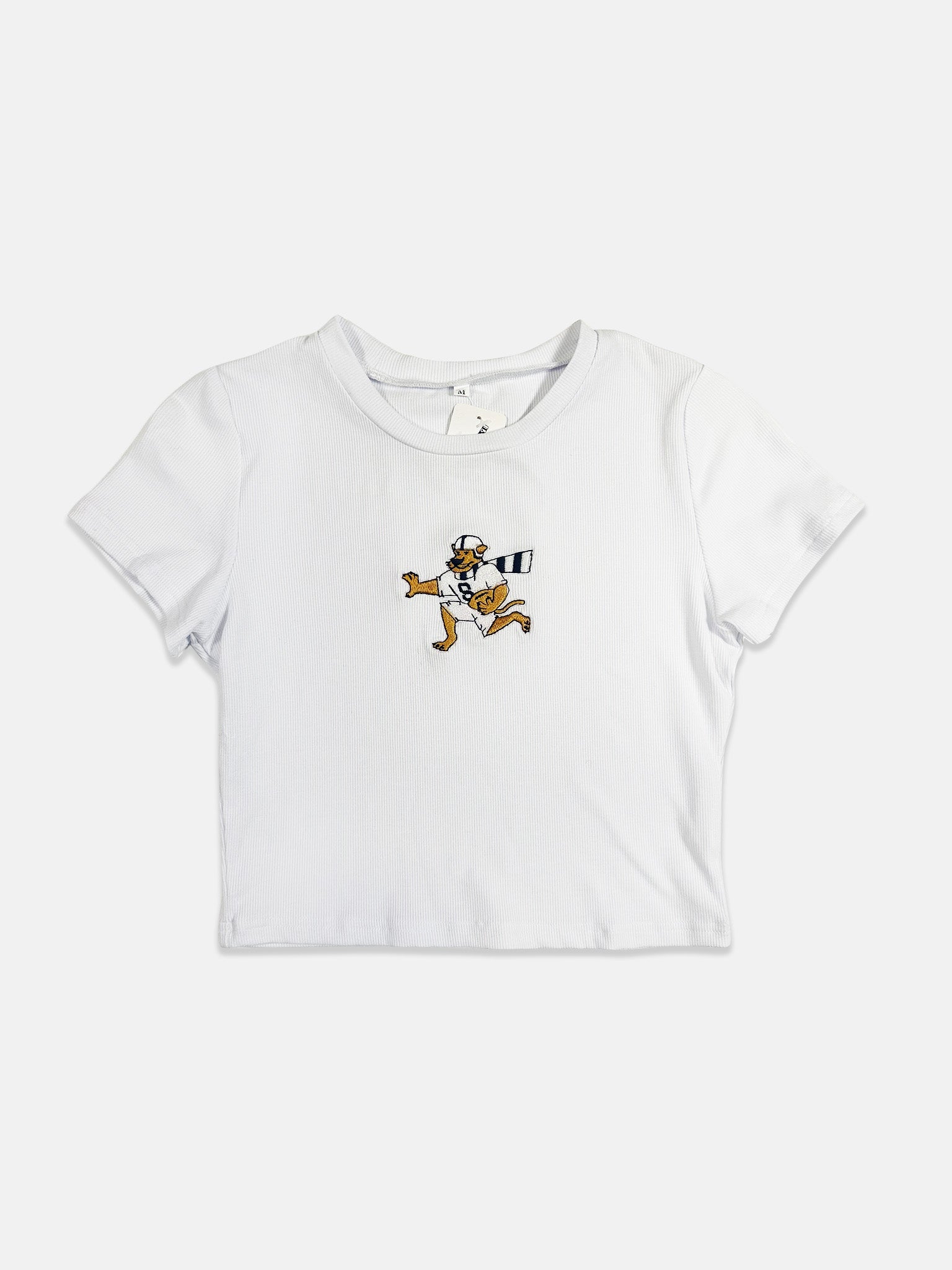 Embroidered Ribbed Baby Tee - Medium
