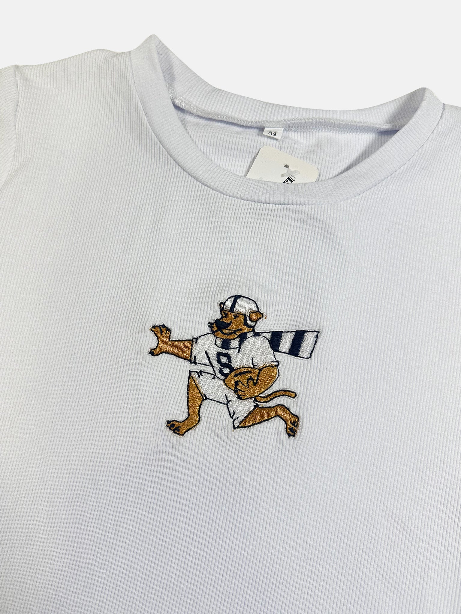 Embroidered Ribbed Baby Tee - Medium