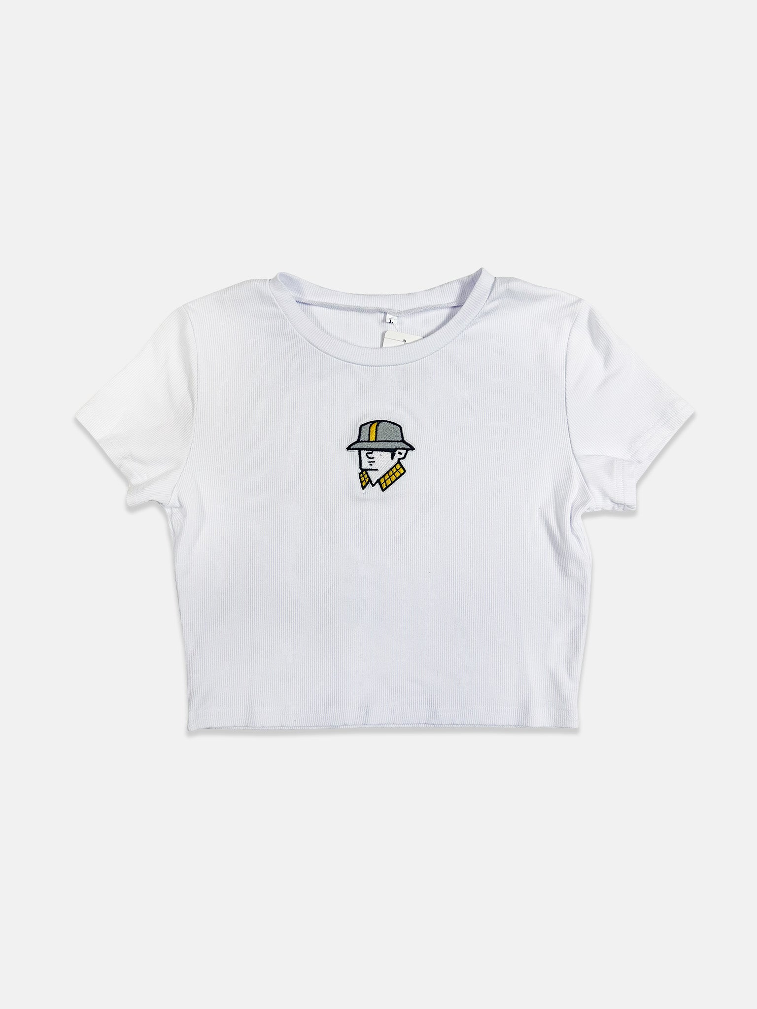 Embroidered Ribbed Baby Tee - Large